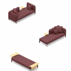 Anagram Sofa 220cm schäslong Bordeaux modulsoffa