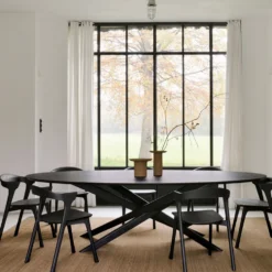 Black Mikado matbord round
