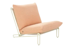 Blixt loungefåtölj – Pearl White / Teddy Orange