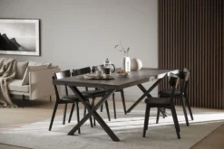 Brooklyn matbord 220×95 X-ben svart metall