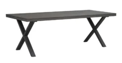 Brooklyn matbord 220×95 X-ben svart metall