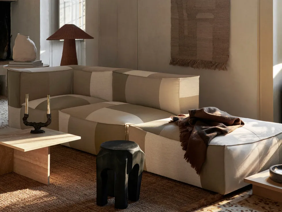 Catena Corner L200 Patchwork – Sand/Off-Whitewhite Soffa