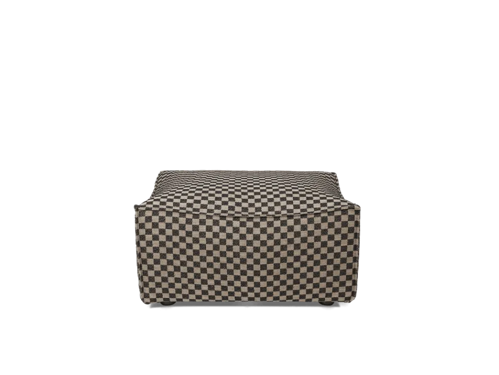 Catena Pouf Rec S501 Check – Sand/Svart Fotpall