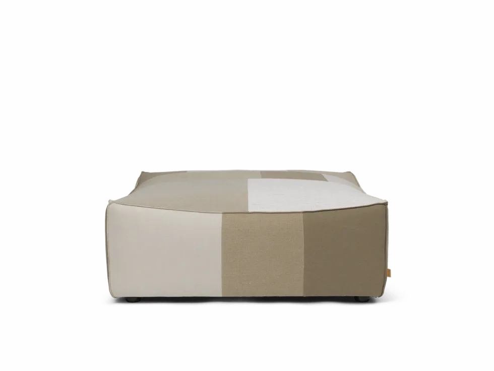 Catena Pouf Sq L500 Patchwork – Natur/Off-Whitewhite Fotpall