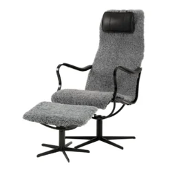 Chic fåtölj & pall läder