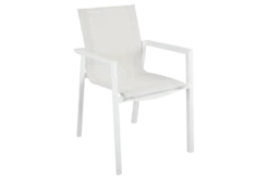 Delia vit/textilene karmstol