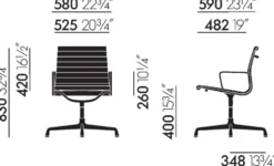 Eames EA 108 Aluminium Group kontorsstol