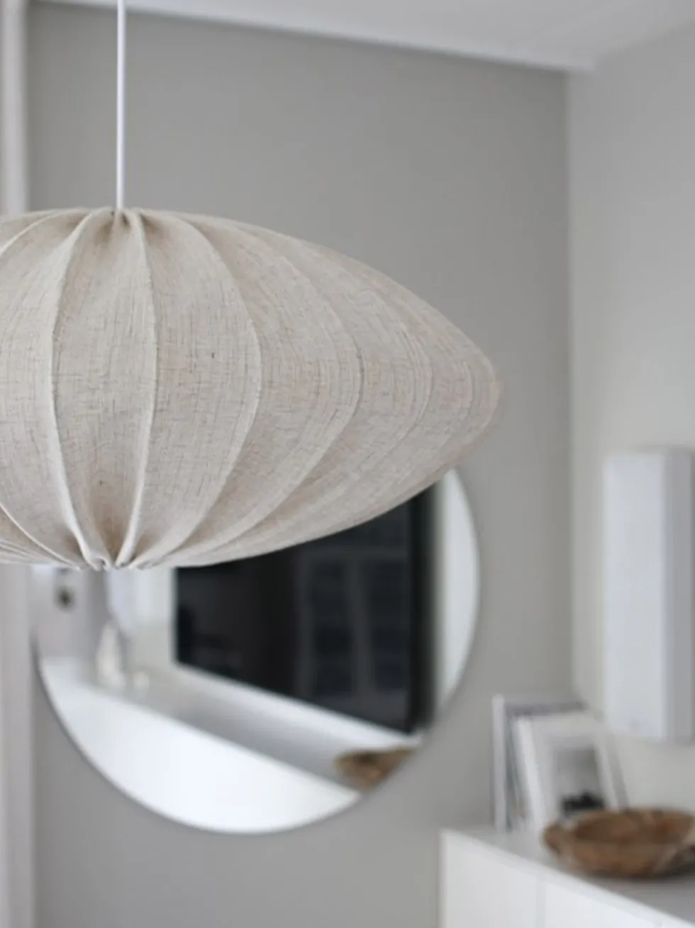Ellipse 80 – Taklampa i bomull eller linne, 80 cm