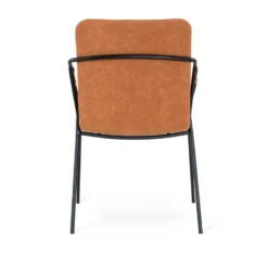 EVO stol cognac PU, svarta metall ben
