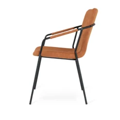 EVO stol cognac PU, svarta metall ben