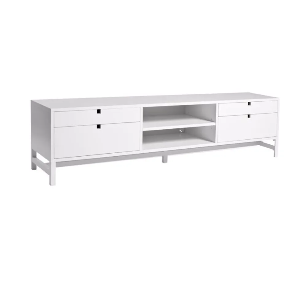 Falsterbo Bänk 180cm Lådor Vitlack