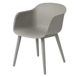 Fiber armchair wood base