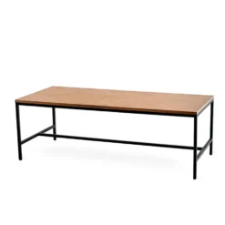 FISHBONE Soffbord 135×60 cm oljad ek/svart metallunderrede