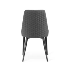 FLAIR Stol grått tyg, ben svart metall 2-pack