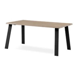 FLEET matbord 160 cm vitoljad ek, svart utställda ben