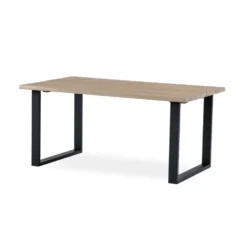 FLEET matbord 160 cm vitoljad ek, svart U-ben