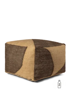 Forene Square Puff – Tan/choklad