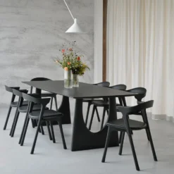 Geometric dining table black