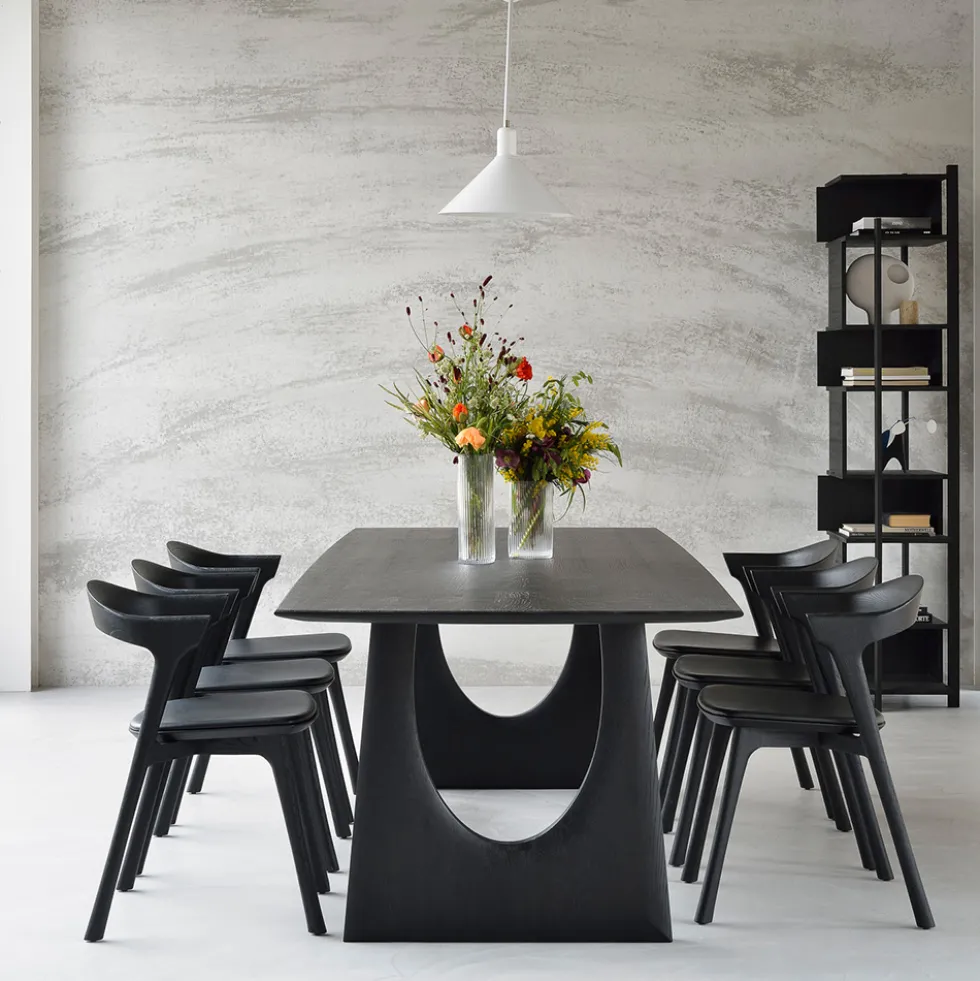 Geometric dining table black