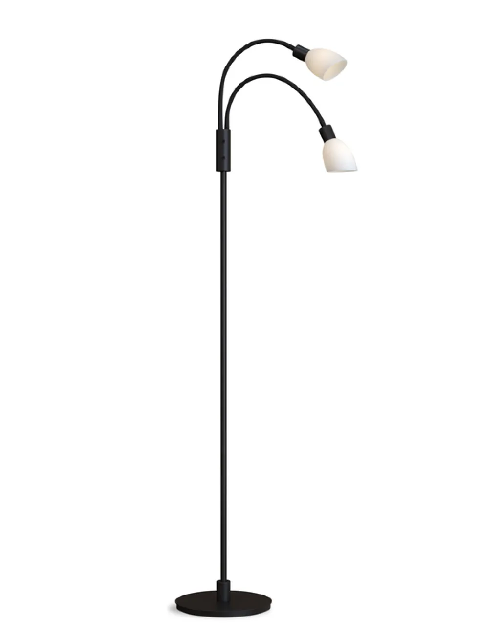 Golvlampa Cut dubbel svart/opal glas