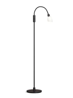 Golvlampa Cut enkel svart/opal glas