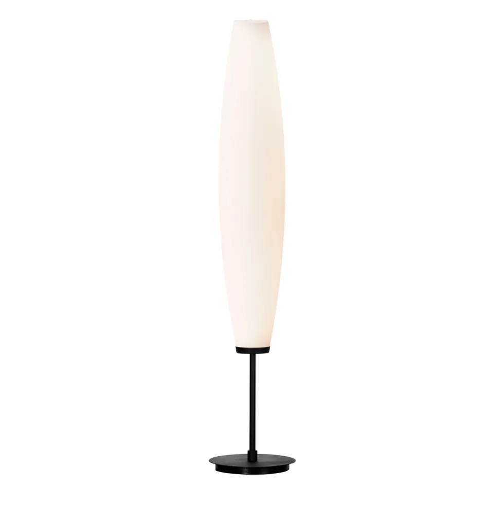 Golvlampa Zenta svartstruktur/opal glas