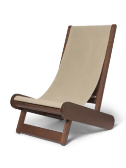 Hemi Lounge Chair – Mörkbetsad/Naturlig