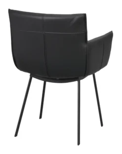 Hinckley karmstol svart läder/svart metall