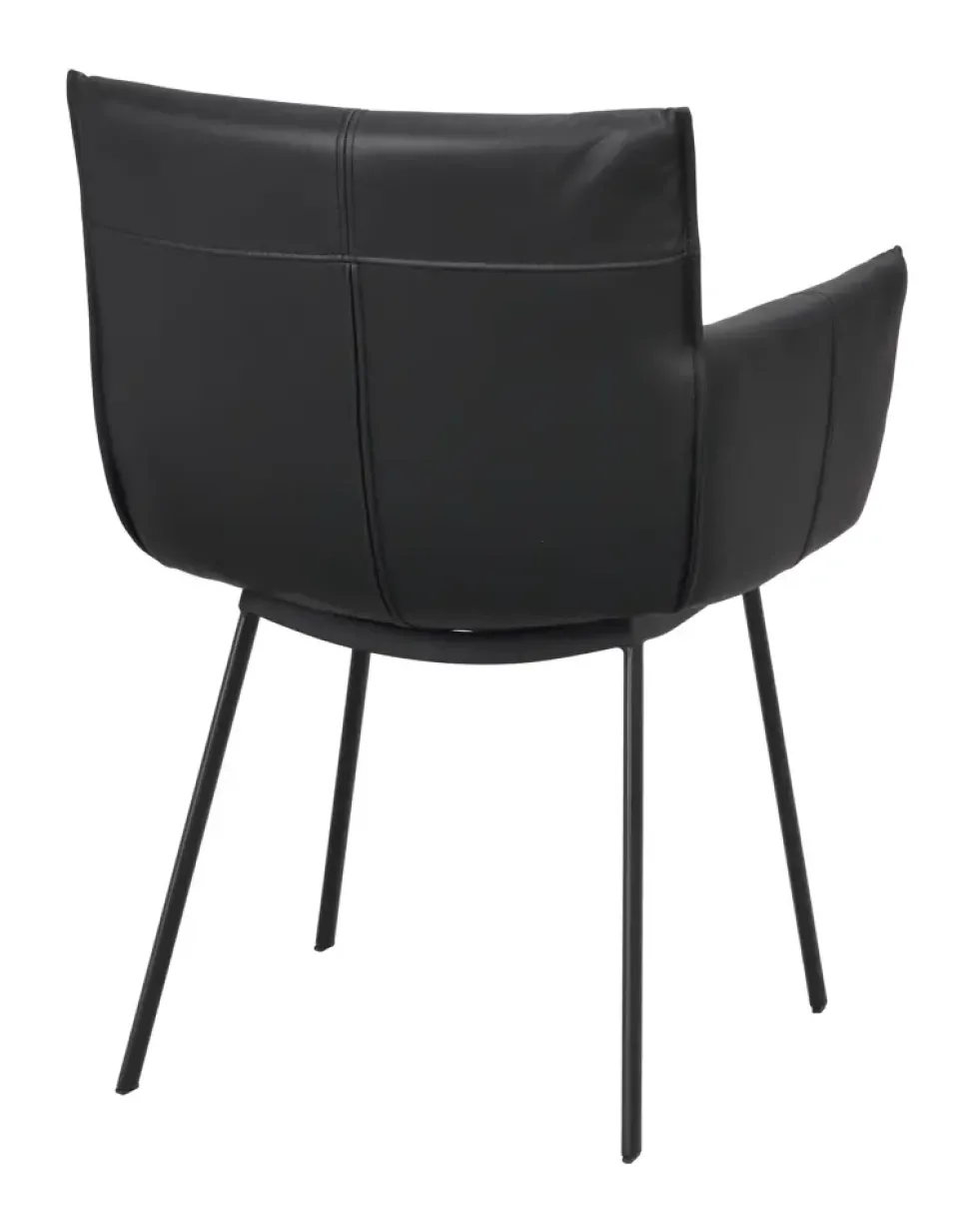 Hinckley karmstol svart läder/svart metall