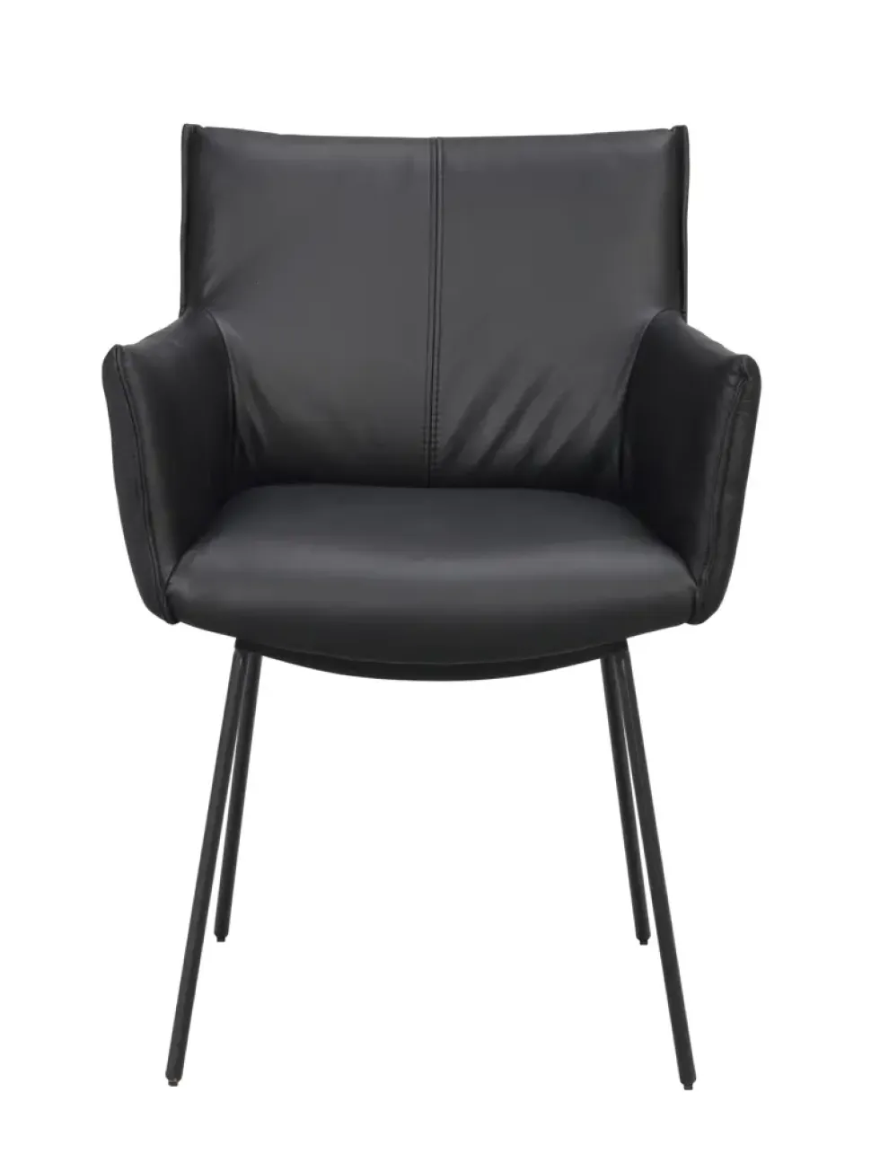 Hinckley karmstol svart läder/svart metall