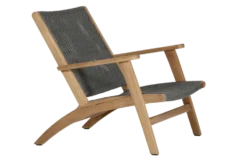 Kira relax teak/grå loungefåtölj