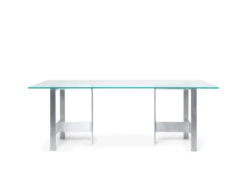 Lager Matbord – 90 x 200 – Glas/Aluminium