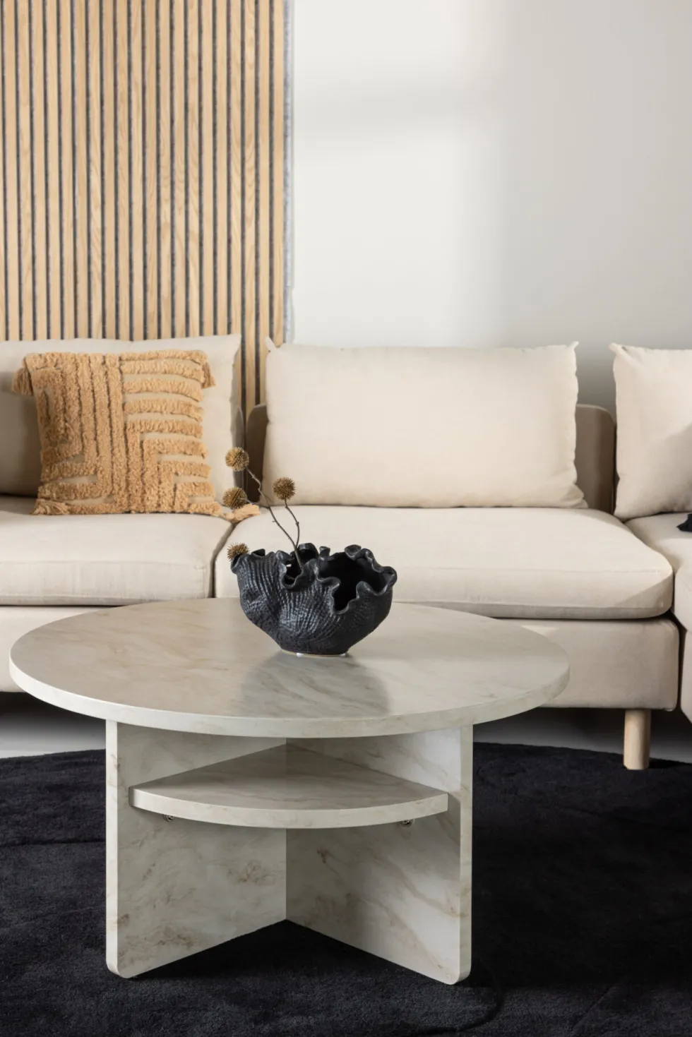 Ålesund Soffbord ⌀85 Beige