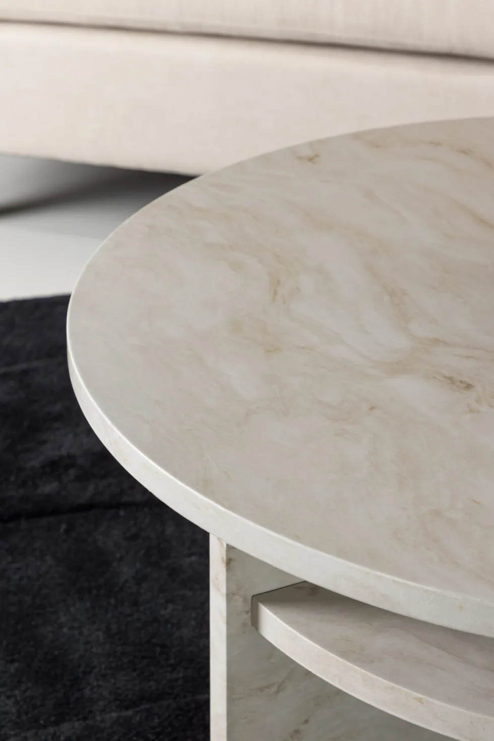 Ålesund Soffbord ⌀85 Beige