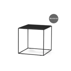 LIME soffbord 50×50 cm svartbetsad ask/svart metallunderrede