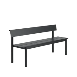 Linear Steel bänk med ryggstöd 170 cm