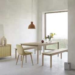 Linear wood matbord 140