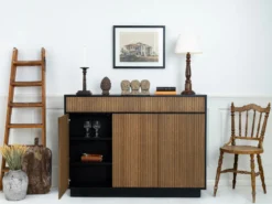 Line Burned Walnut TV Lift 65″