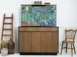 Line Burned Walnut TV Lift 65″