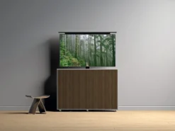 Line Burned Walnut TV Lift Slim 55″ med hjul/sockel 135Wx25Dx98H