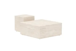 Lissabon Sidobord 40 x 40 x 45 Beige + Sidobord 80 x 80 x 35 Beige