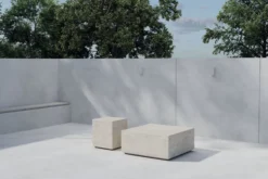 Lissabon Sidobord 40 x 40 x 45 Beige + Sidobord 80 x 80 x 35 Beige