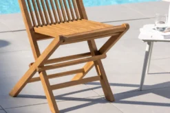 Lyon caféset i teak – cafébord med 2 stolar