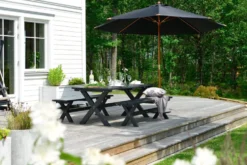 Lyxparasoll Hillerstorp Trä 335 cm
