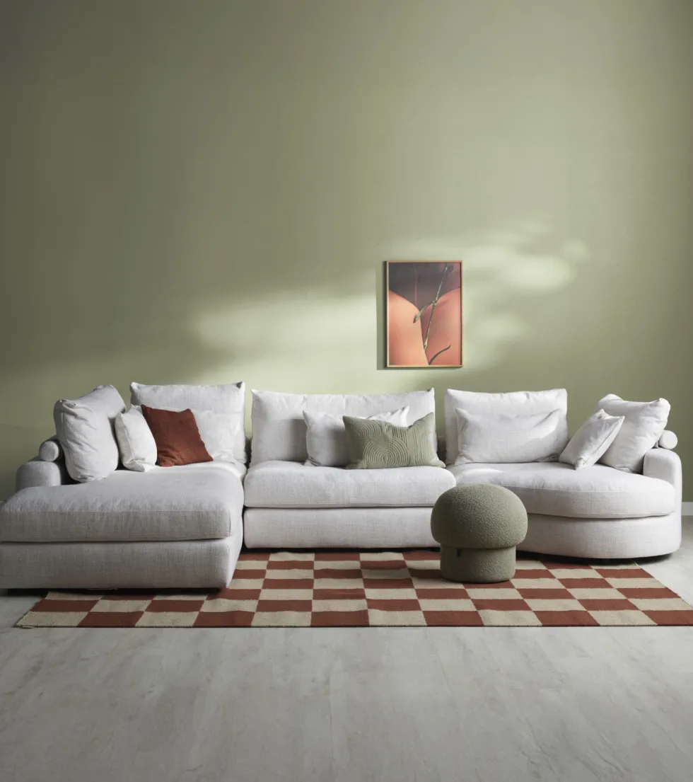 Monti Soffa 1,5-sits u armstöd – Pleat Beige | Modul & solitär