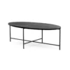 MONZA soffbord ellips 140 cm svart bets /svart metall underrede