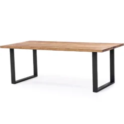 NARVIK matbord 210 cm oljad vildek, svart U-ben