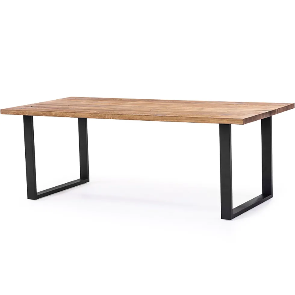 NARVIK matbord 210 cm oljad vildek, svart U-ben