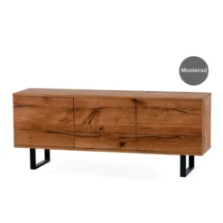 NARVIK sideboard oljad vildek, svart metallunderrede