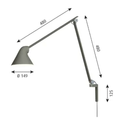 NJP vägglampa lång arm